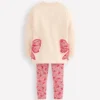 Fun Sweatshirt Tunic Set Oatmeal Marl Bows Fun Sweatshirt Tunic Set Oatmeal Marl Bows