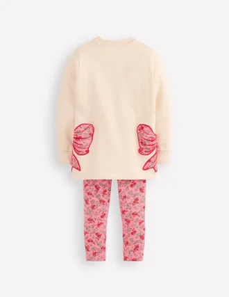 Fun Sweatshirt Tunic Set Oatmeal Marl Bows