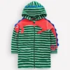 Fun Towelling Zip-up Throw On Chameleon Green Stripe
