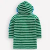 Fun Towelling Zip-up Throw On Chameleon Green Stripe