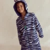 Fun Towelling Zip-up Throw On Zebra