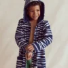 Fun Towelling Zip-up Throw On Zebra