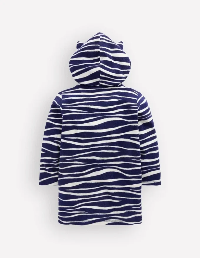 Fun Towelling Zip-up Throw On Zebra