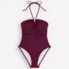 Gather String Swimsuit Chocberry