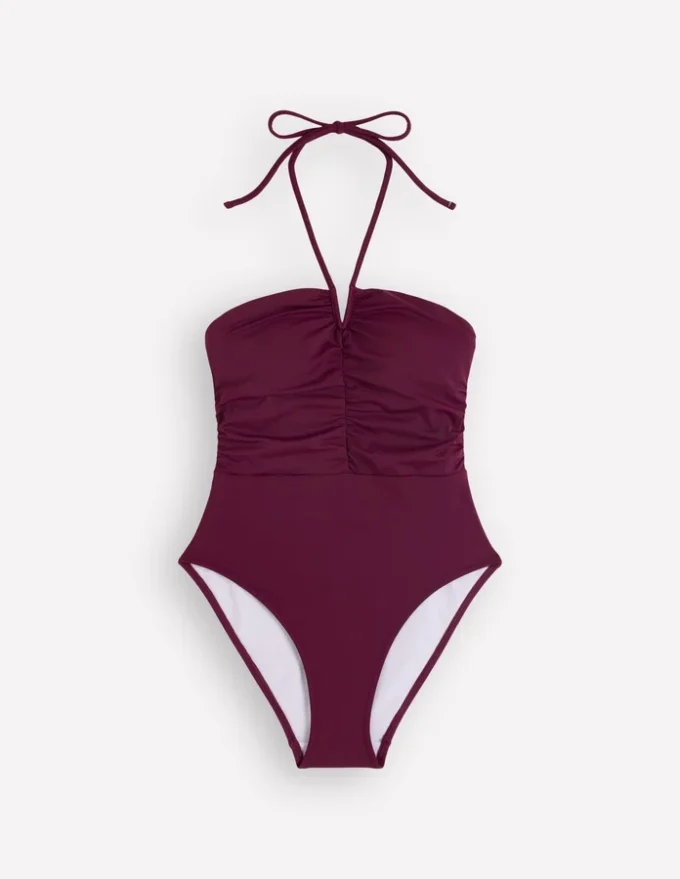 Gather String Swimsuit Chocberry