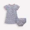 Gathered Jersey Dress Bluejay Cherry Stripe Gathered Jersey Dress Bluejay Cherry Stripe