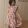 Gathered Woven Dress Blooming Pink Floral Bloom Gathered Woven Dress Blooming Pink Floral Bloom