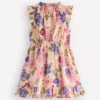 Gathered Woven Dress Blooming Pink Floral Bloom Gathered Woven Dress Blooming Pink Floral Bloom