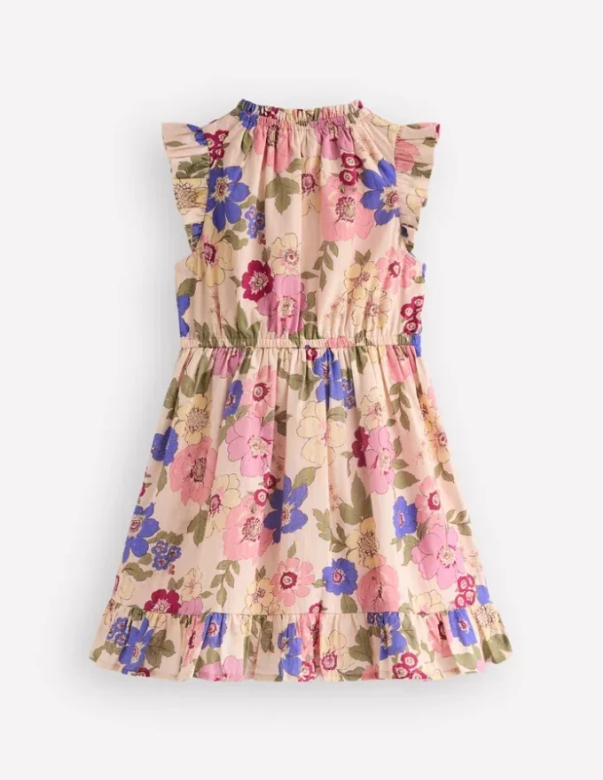 Gathered Woven Dress Blooming Pink Floral Bloom Gathered Woven Dress Blooming Pink Floral Bloom