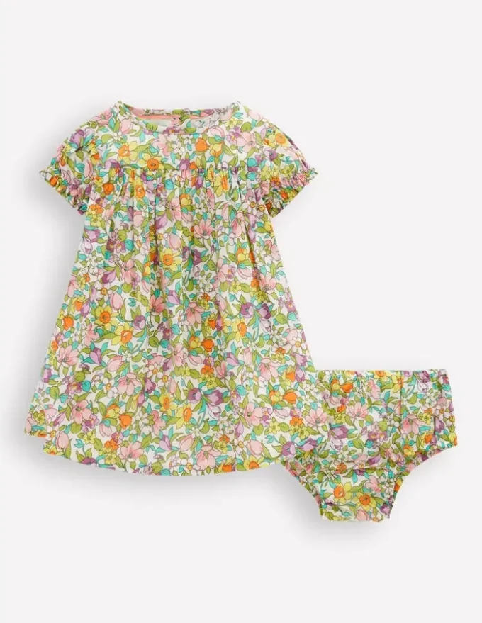 Gathered Woven Dress Multi Florabunda Gathered Woven Dress Multi Florabunda