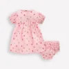 Gathered Woven Dress Pink Strawberry Stripe Gathered Woven Dress Pink Strawberry Stripe
