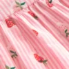Gathered Woven Dress Pink Strawberry Stripe Gathered Woven Dress Pink Strawberry Stripe