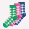 Gingham 3 Pack Socks Gingham 3 Pack Gingham 3 Pack Socks Gingham 3 Pack
