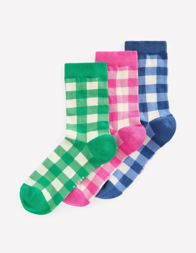 Gingham 3 Pack Socks Gingham 3 Pack Gingham 3 Pack Socks Gingham 3 Pack