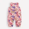 Girls Button Down Romper Mid Pink Floral Girls Button Down Romper Mid Pink Floral