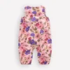 Girls Button Down Romper Mid Pink Floral Girls Button Down Romper Mid Pink Floral
