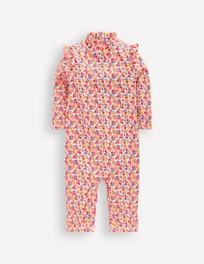 Girls Sun Safe Surfsuit Pink Ditsy Floral Girls Sun Safe Surfsuit Pink Ditsy Floral