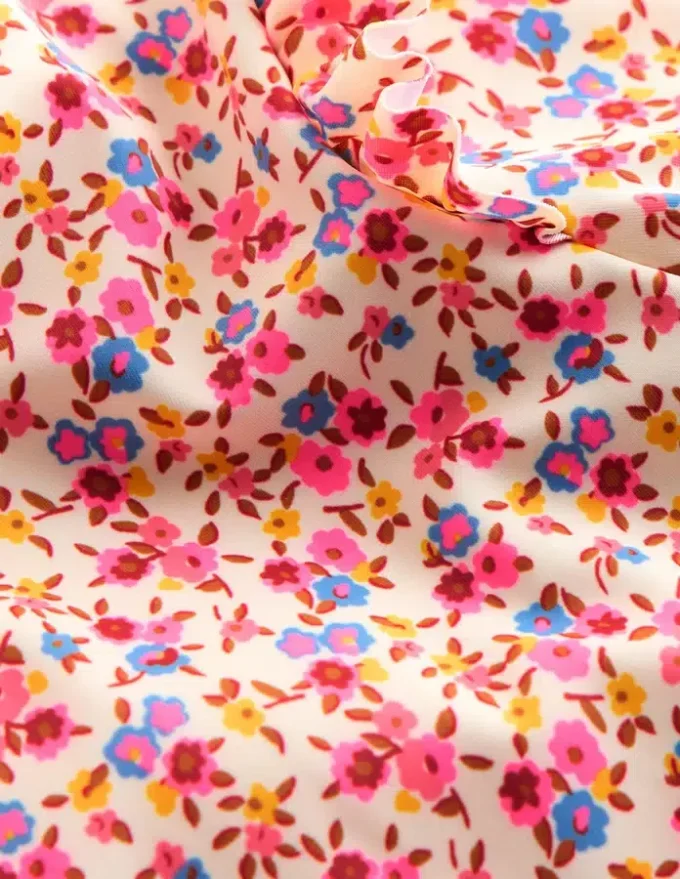 Girls Sun Safe Surfsuit Pink Ditsy Floral Girls Sun Safe Surfsuit Pink Ditsy Floral