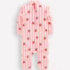 Girls Sun Safe Surfsuit Pink Strawberry Stripe Girls Sun Safe Surfsuit Pink Strawberry Stripe