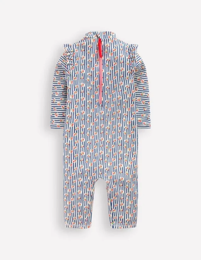Girls Sun Safe Surfsuit Stripe Cherries Girls Sun Safe Surfsuit Stripe Cherries