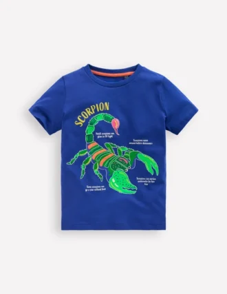 Glow-In-The-Dark T-shirt Bright Blue Scorpion