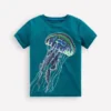 Glow-In-The-Dark T-shirt Deep Sea Blue Jelly Fish Glow-In-The-Dark T-shirt Deep Sea Blue Jelly Fish