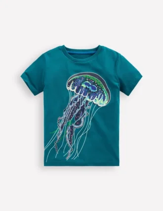 Glow-In-The-Dark T-shirt Deep Sea Blue Jelly Fish
