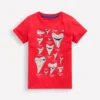 Glow-In-The-Dark T-shirt Hot Coral Sharks Teeth Glow-In-The-Dark T-shirt Hot Coral Sharks Teeth