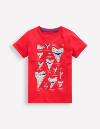 Glow-In-The-Dark T-shirt Hot Coral Sharks Teeth