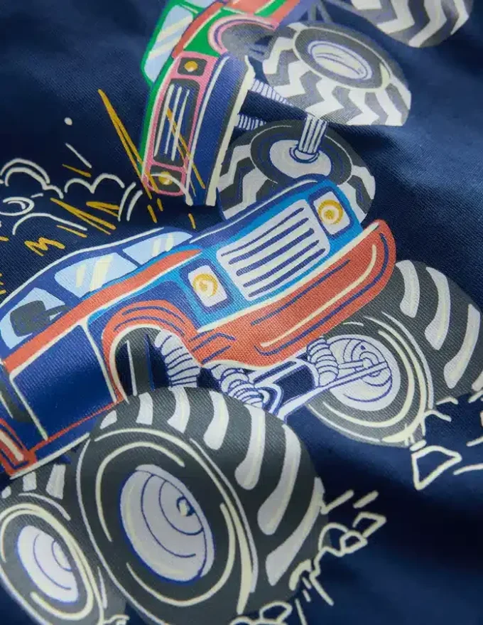 Glow-In-The-Dark T-shirt Medieval blue Monster trucks Glow-In-The-Dark T-shirt Medieval blue Monster trucks
