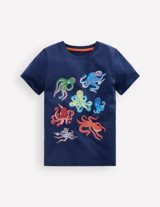 Glow-In-The-Dark T-shirt Medieval Blue Octopus
