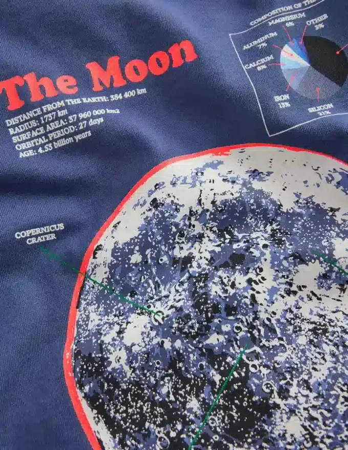 Glow-In-The-Dark T-shirt Robot Blue Marl Moon Glow-In-The-Dark T-shirt Robot Blue Marl Moon