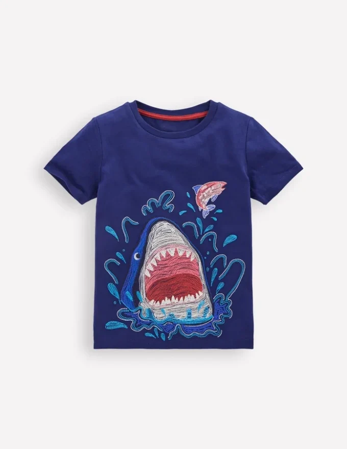 Glow Superstitch T-shirt College Navy Shark Glow Superstitch T-shirt College Navy Shark