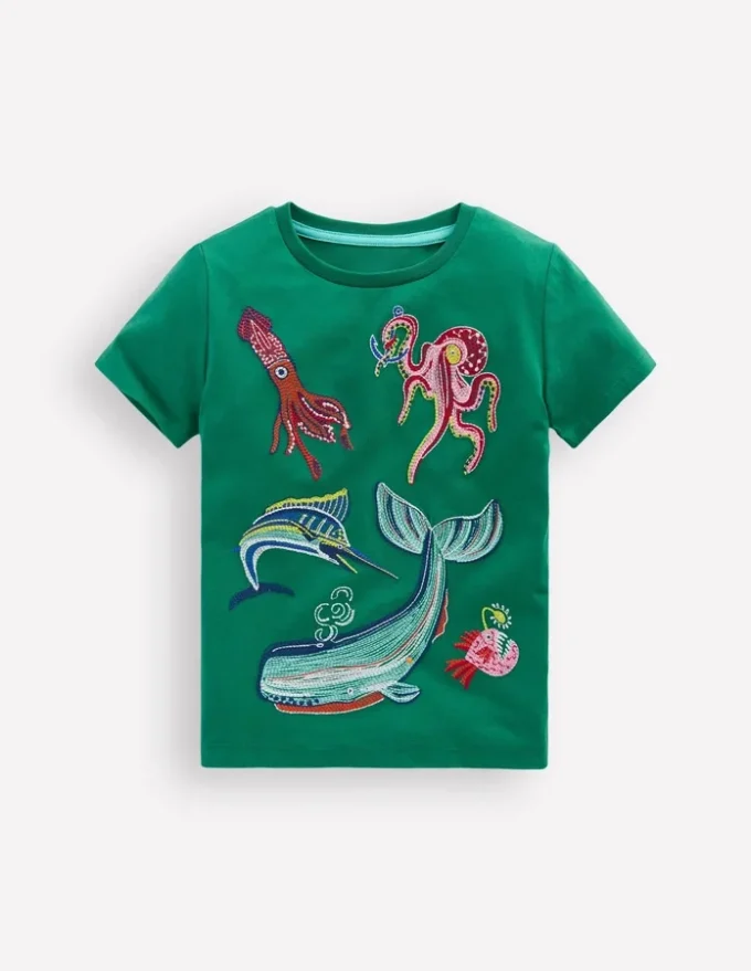 Glow Superstitch T-shirt Jewel Green Sea Creatures Glow Superstitch T-shirt Jewel Green Sea Creatures