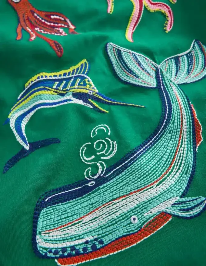 Glow Superstitch T-shirt Jewel Green Sea Creatures Glow Superstitch T-shirt Jewel Green Sea Creatures