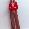 Grace Colour Block Cardigan Bright Cherry Grace Colour Block Cardigan Bright Cherry