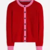 Grace Colour Block Cardigan Bright Cherry Grace Colour Block Cardigan Bright Cherry