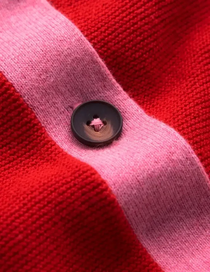 Grace Colour Block Cardigan Bright Cherry Grace Colour Block Cardigan Bright Cherry