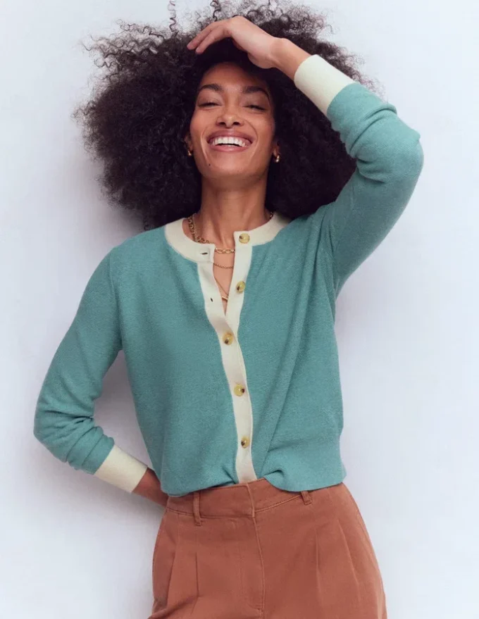 Grace Colour Block Cardigan Cloudy Jane Blue Grace Colour Block Cardigan Cloudy Jane Blue