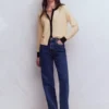 Grace Colour Block Cardigan Warm Ivory Grace Colour Block Cardigan Warm Ivory