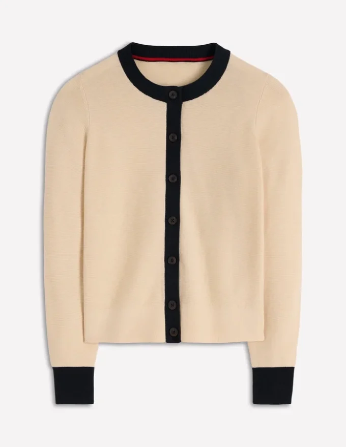 Grace Colour Block Cardigan Warm Ivory Grace Colour Block Cardigan Warm Ivory
