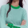 Grace Colour Block Sweater Cloudy Jade Blue Grace Colour Block Sweater Cloudy Jade Blue