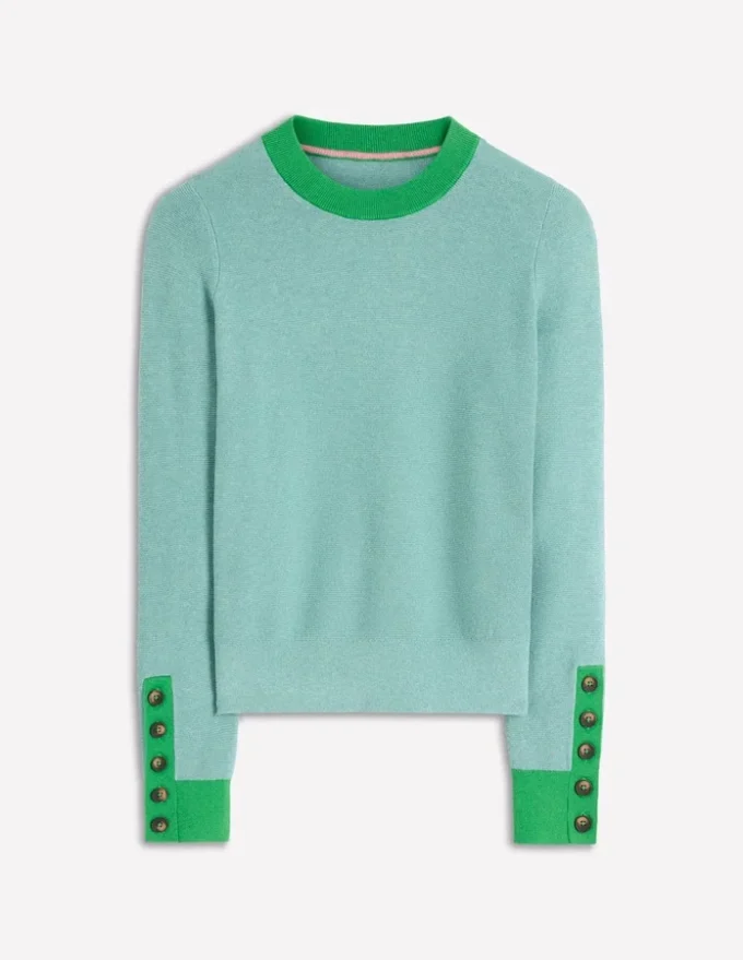 Grace Colour Block Sweater Cloudy Jade Blue Grace Colour Block Sweater Cloudy Jade Blue