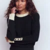 Grace Colour Block Sweater Navy Grace Colour Block Sweater Navy