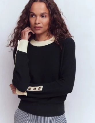 Grace Colour Block Sweater Navy