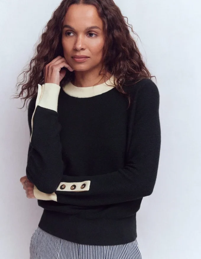 Grace Colour Block Sweater Navy Grace Colour Block Sweater Navy
