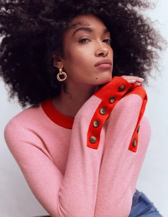 Grace Colour Block Sweater Pink Lady Grace Colour Block Sweater Pink Lady