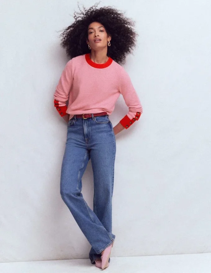 Grace Colour Block Sweater Pink Lady Grace Colour Block Sweater Pink Lady