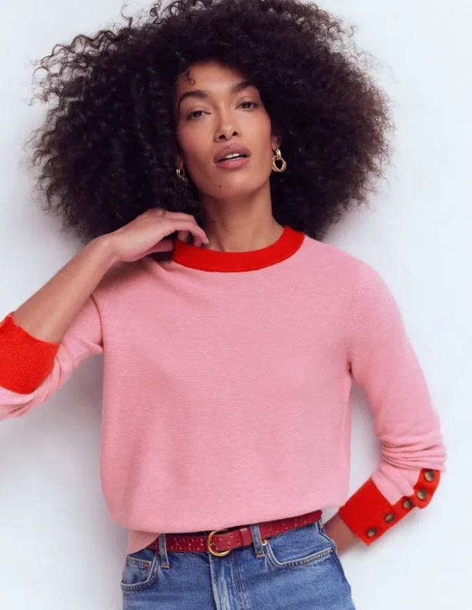 Grace Colour Block Sweater Pink Lady Grace Colour Block Sweater Pink Lady