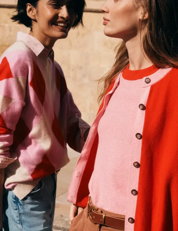 Grace Colour Block Sweater Pink Lady Grace Colour Block Sweater Pink Lady